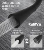 Cube Flexo Swan Neck Black Tap -   By Ramya Sanitaryware.