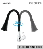 Cube Flexo Swan Neck Black Tap -   By Ramya Sanitaryware. - Image 4