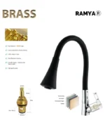 Cube Flexo Swan Neck Black Tap -   By Ramya Sanitaryware. - Image 3