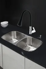 Ramya Max Double Bowl Kitchen Sink -  18 X 16 X 8" - Image 2