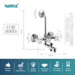 Ramya Cube 3in1 Wall Mixer With Band For Bathroom Brass Tap Wall Mixer Faucet - Image 3