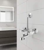Ramya Cube 3in1 Wall Mixer With Band For Bathroom Brass Tap Wall Mixer Faucet