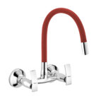 Ramya Leaf Flexible Sink Mixer Red With Flexible Swivel Spout 360 Degree Hot & Cold Water Mixer Dual Flow Kitchen Mixer Faucet