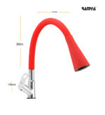 Ramya ornamix Smart Flexible Swan Neck Red (With 360 Degree Flexible Silicon Hose & Dual Flow Pattern) Cold Water Tap Pillar Tap Faucet - Image 4