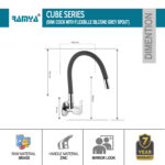 Cube Flexible Sink Cock Grey - Image 5