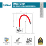 Rambo Flexible Sink Cock Red - Image 2
