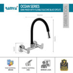 Ocean Flexible Sink Mixer Black - Image 2