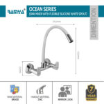 Ocean Flexible Sink Mixer White - Image 2