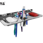 Ramya 9 IN 1 Stainless Steel Brush Holder Soap Dish Holder Stainless Steel Toothbrush Holder