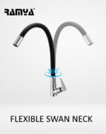 Ramya PACIFIC Flexible Swan Neck Black 360 degree swivel spout For Kitchen Sink Wash Basin Pillar Tap Faucet - Image 3