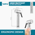 Ramya Jaquar Health Faucets With 1.5 MTR SS Tube Wall Hook Faucet Set - Image 3