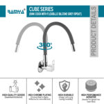 Cube Flexible Sink Cock Grey - Image 4