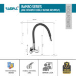 Rambo Flexible Sink Cock Grey - Image 3