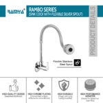 Rambo Flexible Sink Cock Silver - Image 2