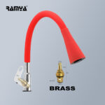 Ramya ornamix Smart Flexible Swan Neck Red (With 360 Degree Flexible Silicon Hose & Dual Flow Pattern) Cold Water Tap Pillar Tap Faucet - Image 2