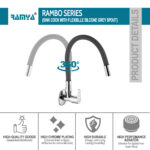 Rambo Flexible Sink Cock Grey - Image 2
