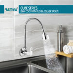 Cube Flexible Sink Cock Silver - Image 3