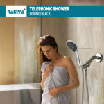 Round Black hand Shower With 1.5Mtr Tube - Image 5