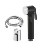 Ramya Luxury Series Matte Black Star Health Faucet Set With 1 METER SS TUBE Wall Hook Health Faucet
