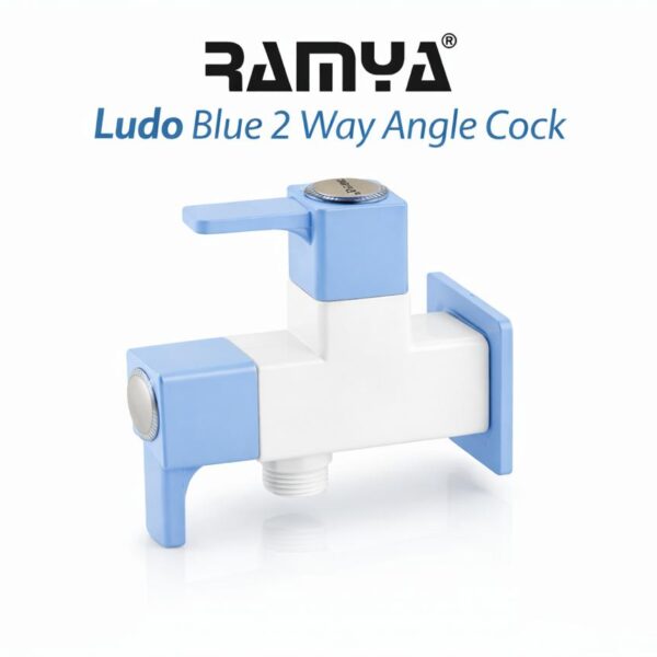 Ludo Blue 2 way Angle Cock