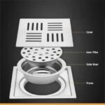 Ramya Floor Stainless Steel Push Down Strainer - Image 2