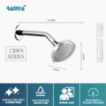 Ramya Crown Shower Head with 9 Inch Arm Rain Flow shower For Bathroom Shower Head - Image 3