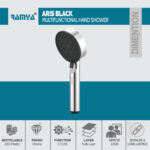Ramya Luxury Series 5 Gear Multi Adjustable Rain Spray Shower With 1.5MTR Tube Hook Shower Head - Image 4