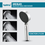 Ramya Luxury Series 5 Gear Multi Adjustable Rain Spray Shower With 1.5MTR Tube Hook Shower Head - Image 3