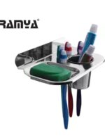Ramya For Washroom And Toilet Stainless Steel Toothbrush Holder