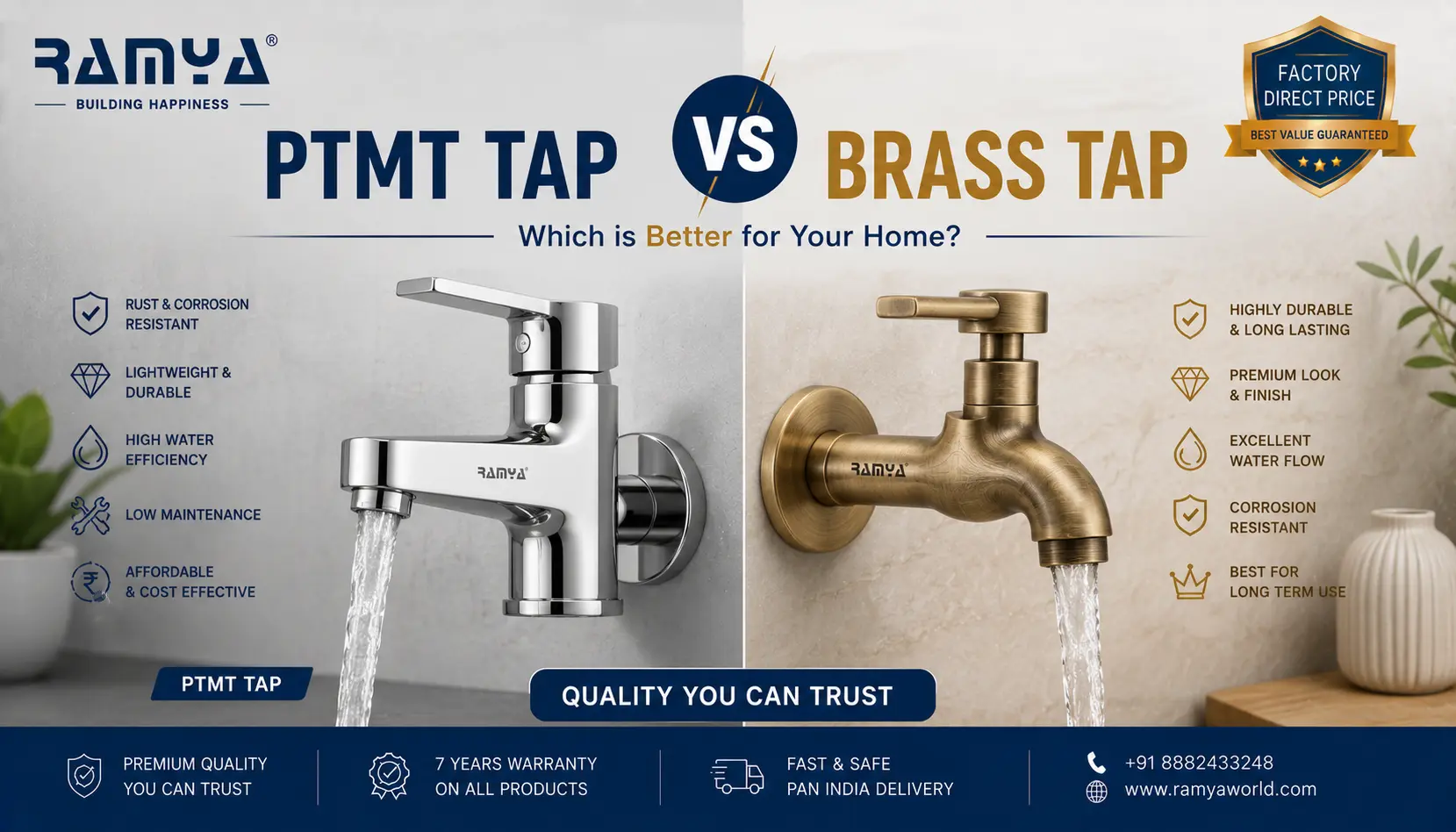 PTMT Tap vs Brass Tap