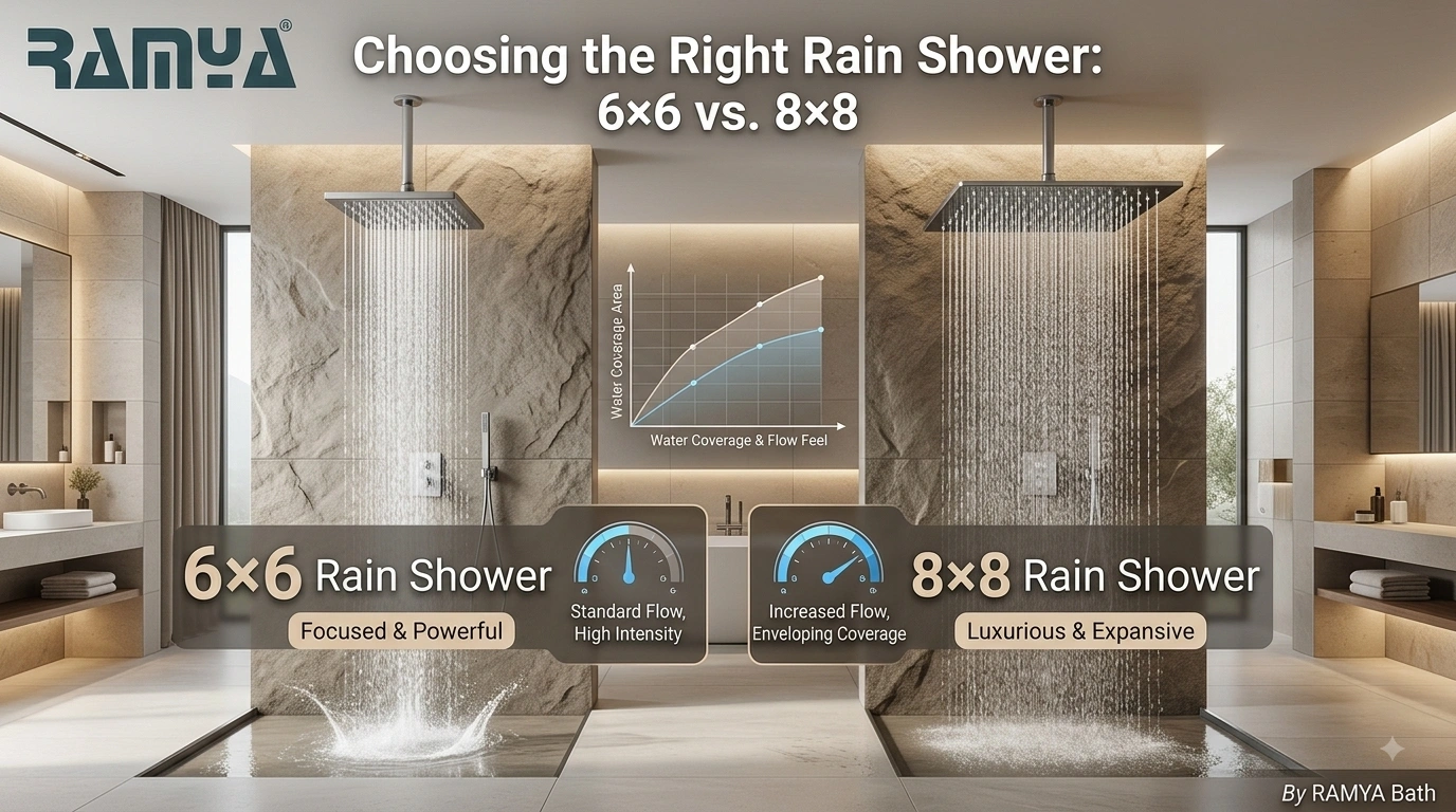 6×6 vs 8×8 Rain Shower